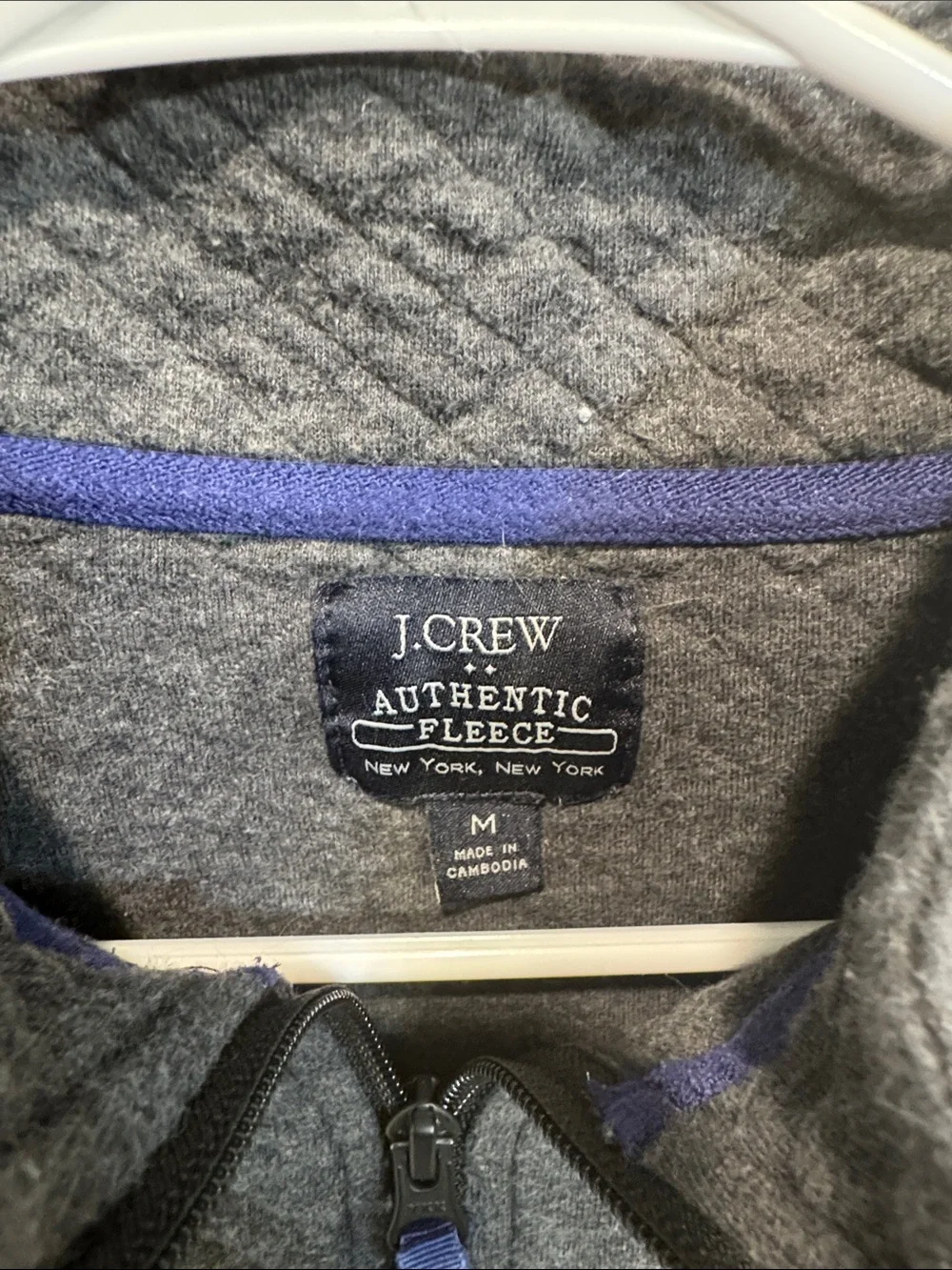 J. Crew Quilted Half-Zip Sweater - Gray
